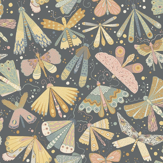 View 4111-63022 Briony Flyga Blue Butterfly Bonanza Wallpaper Blue A-Street Prints Wallpaper