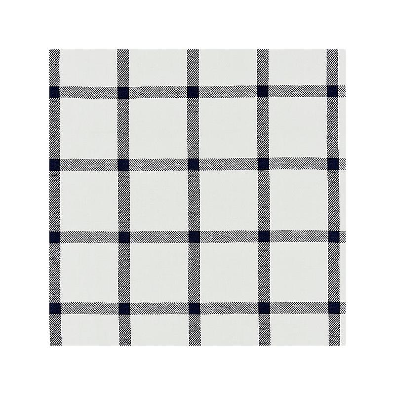 Sample 27152-004 Wilton Linen Check, Navy - Scalamandre Fabric (SC 000427152)