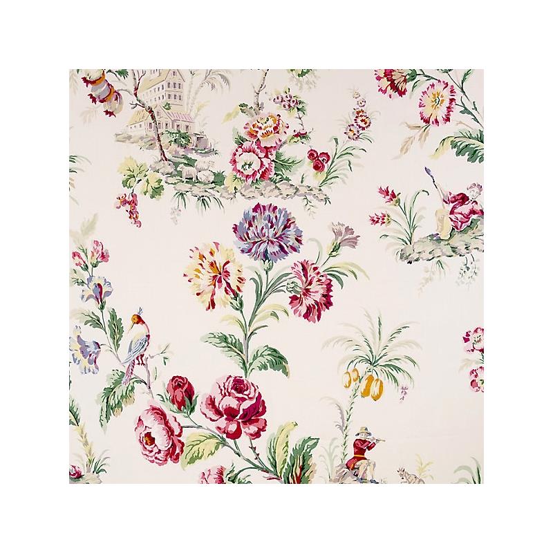 Sample 16584-001 Somerset Linen Print, Bloom - Scalamandre Fabric (SC 000116584)