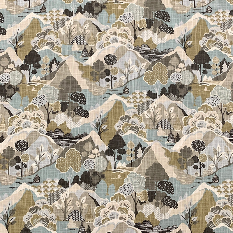 Sample 10252 Scape Valley, Aqua/Teal, Beige, Gray by Magnolia Fabric