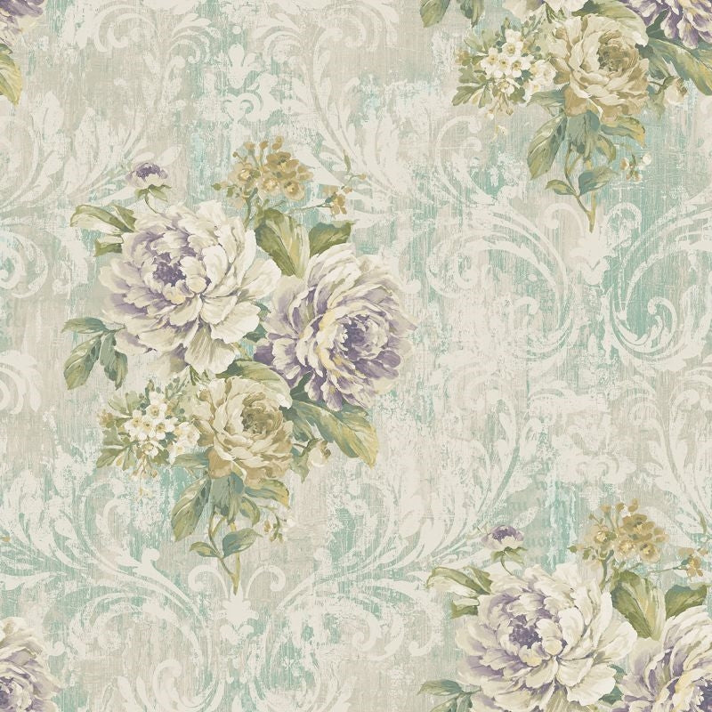 Buy VF31008 Manor House Bouquet with Frame by Wallquest Wallpaper