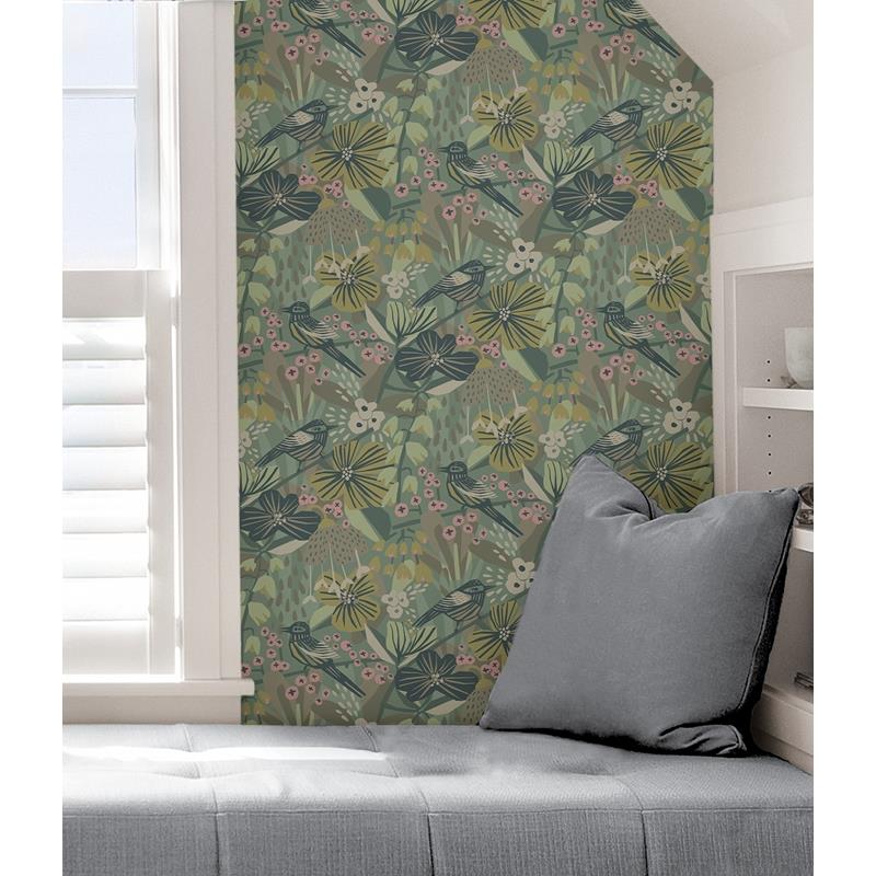 PLS4217 Pip &amp; Lo Sage Jaybird Peel &amp; Stick Wallpaper by NuWallpaper5