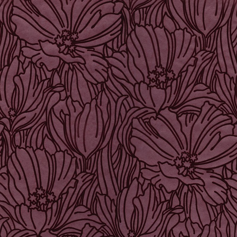 Find 2970-87357 Revival Selwyn Flock Burgundy Floral Wallpaper Burgundy A-Street Prints Wallpaper