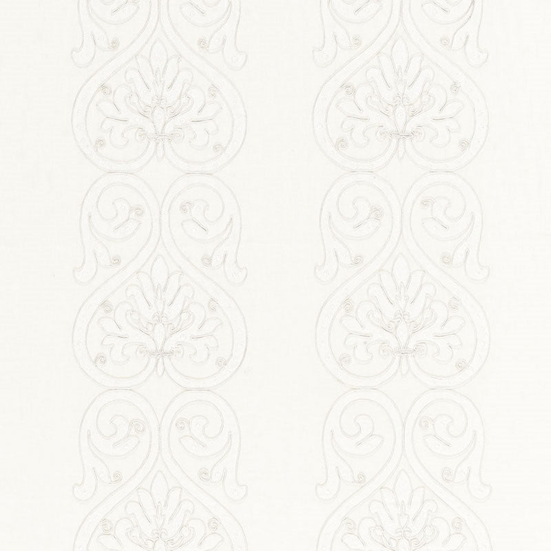 Purchase sample of 67640 Medici Embroidery, Blanc by Schumacher Fabric