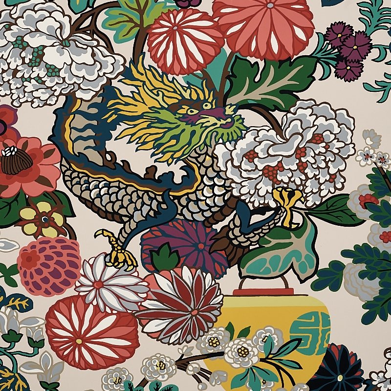 Select 5001063 Chiang Mai Dragon Alabaster Schumacher Wallpaper