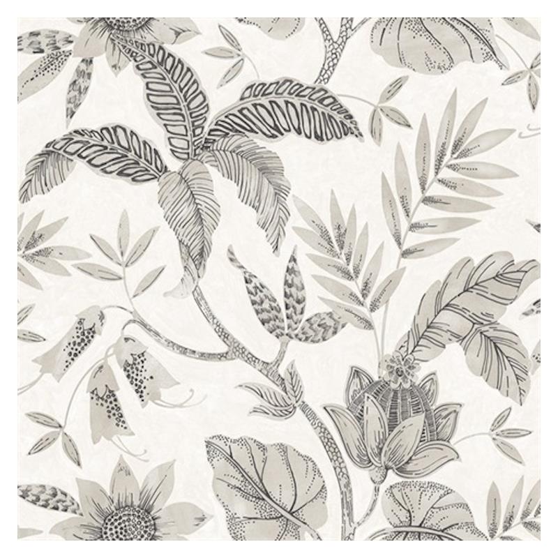 Sample RY30205 Boho Rhapsody, Rainforest Leaves Ivory and Stone Seabrook Wallpaper