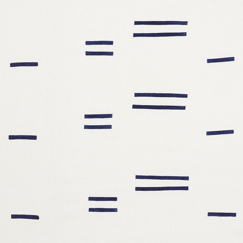 Purchase sample of 74010 Oaxaca, Navy On White by Schumacher Fabric