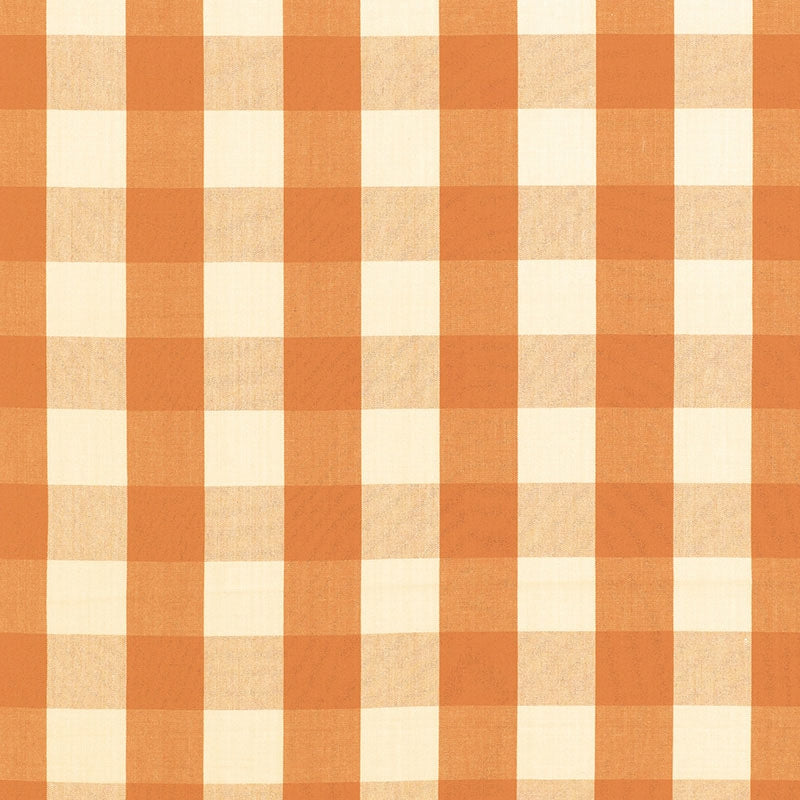 Purchase sample of 63033 Camden Cotton Check, Pumpkin by Schumacher Fabric
