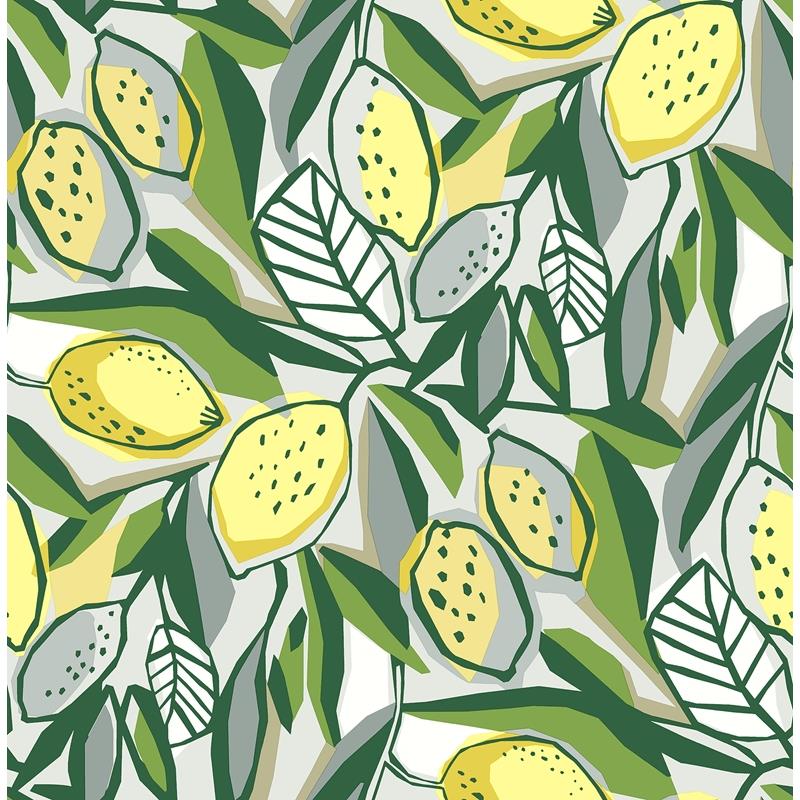 Sample 4014-26420 Seychelles, Meyer Yellow Citrus Wallpaper by A-Street Prints Wallpaper