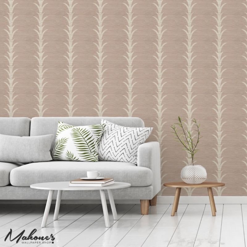 Acquire 5006055 Acanthus Stripe Haze Schumacher Wallpaper