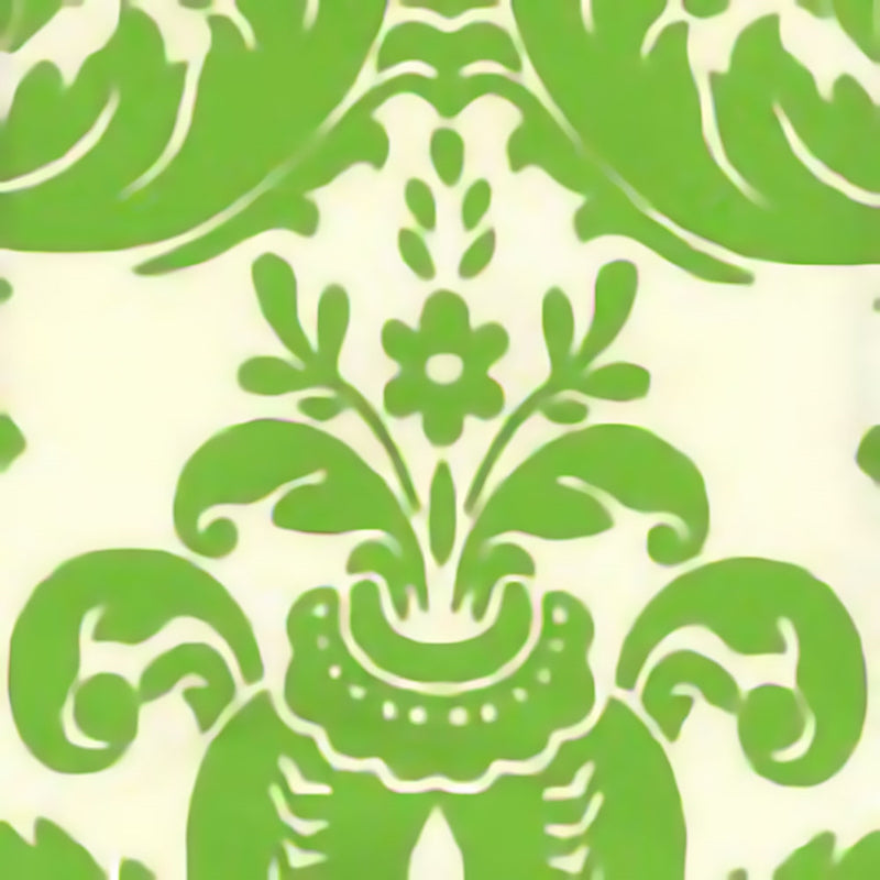 View 302194W Monty Jungle Green on Off White by Quadrille Wallpaper
