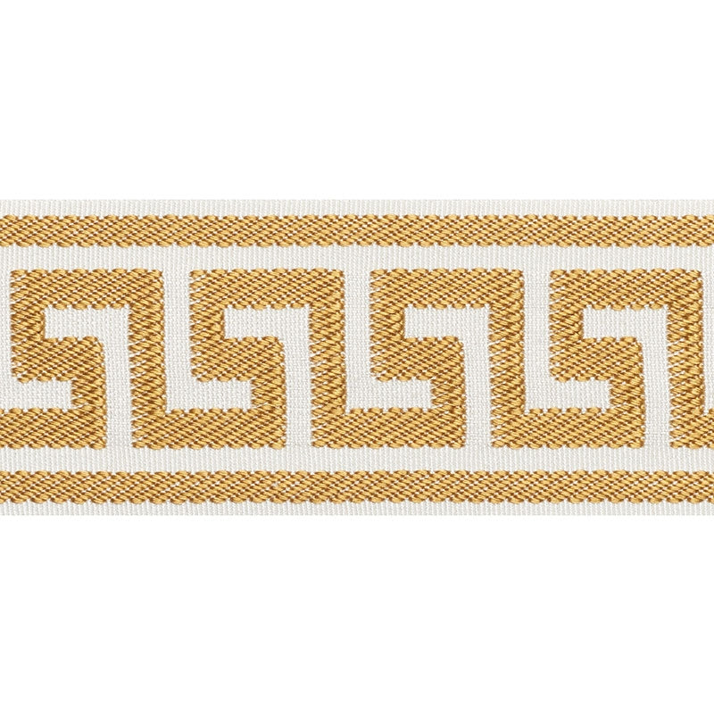 74703 | Etienne Silk Greek Key, Gold - Schumacher Fabric