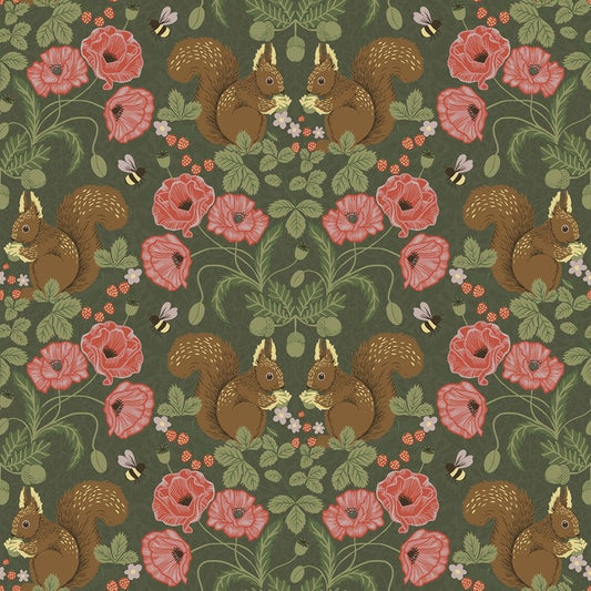 Looking for 2999-44124 Annelie Kurre Dark Green Woodland Damask Green Red A-Street Prints Wallpaper