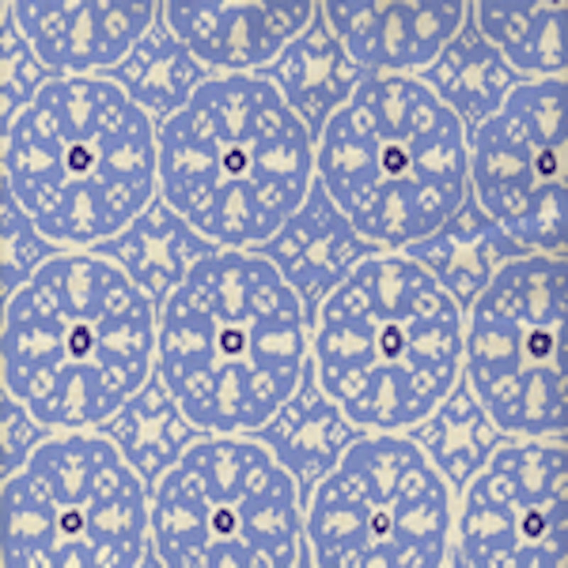 Sample 149-41WP Nitik Ii, French Blue Navy on Almost White by Quadrille Wallpaper