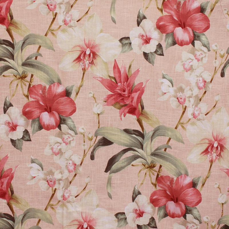 Acquire S5134 Coral Pink Floral Pink Greenhouse Fabric