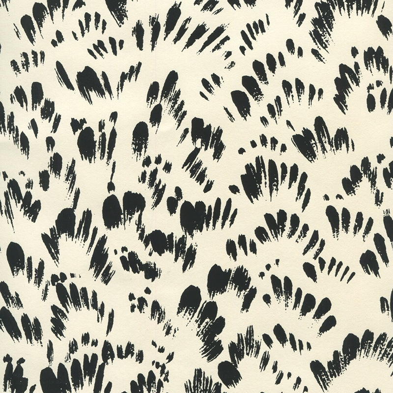 Sample 8210WP-10OWP Passy Ii, Black on Off White by Quadrille Wallpaper