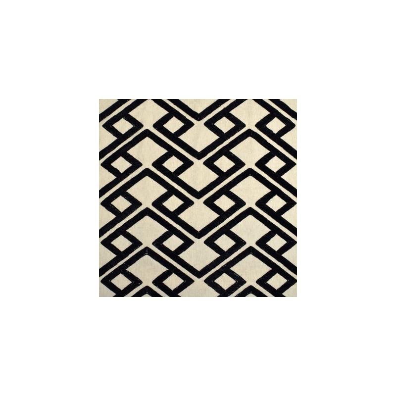 Save S3856 Onyx Black Geometric Greenhouse Fabric