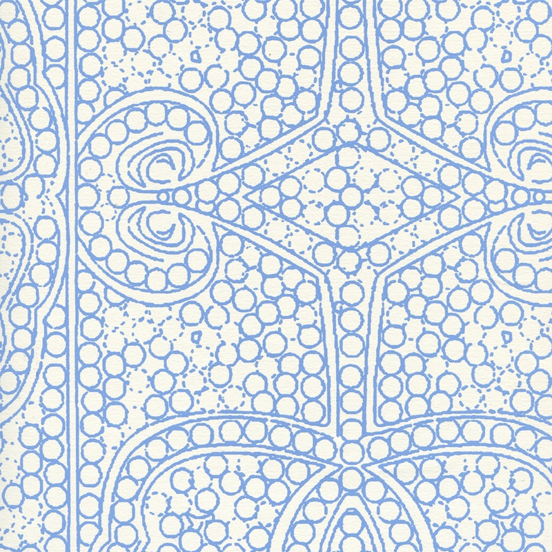 Sample CP1000W-04 Persia, New Blue On Almost White by Quadrille Wallpaper