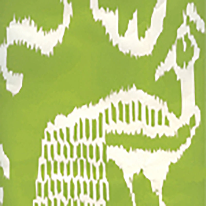 Sample 2430-52WP Bali Ii, Chartreuse on Almost White by Quadrille Wallpaper
