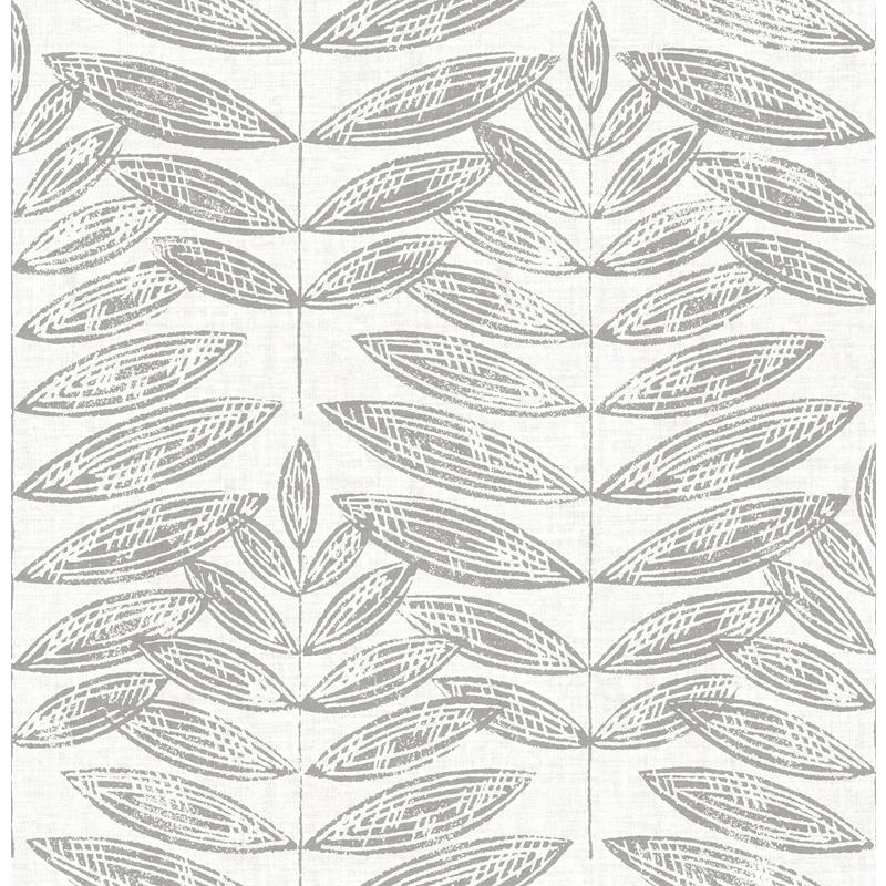Sample 2999-25101 Annelie, Akira Grey Leaf by A-Street Prints Wallpaper
