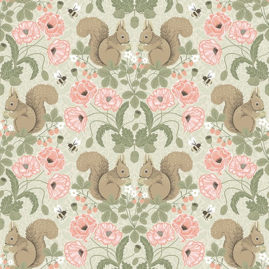 Shop 2999-44120 Annelie Kurre Pink Woodland Damask Taupe Pink A-Street Prints Wallpaper