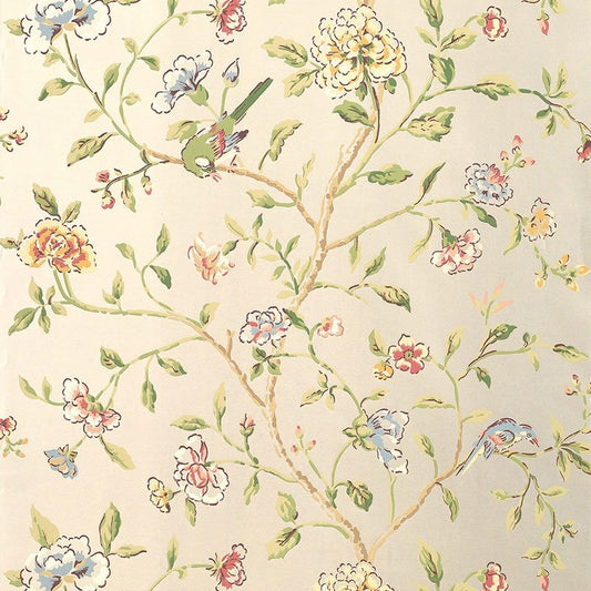 Buy 5004404 Annabelle Vine Pewter Schumacher Wallpaper