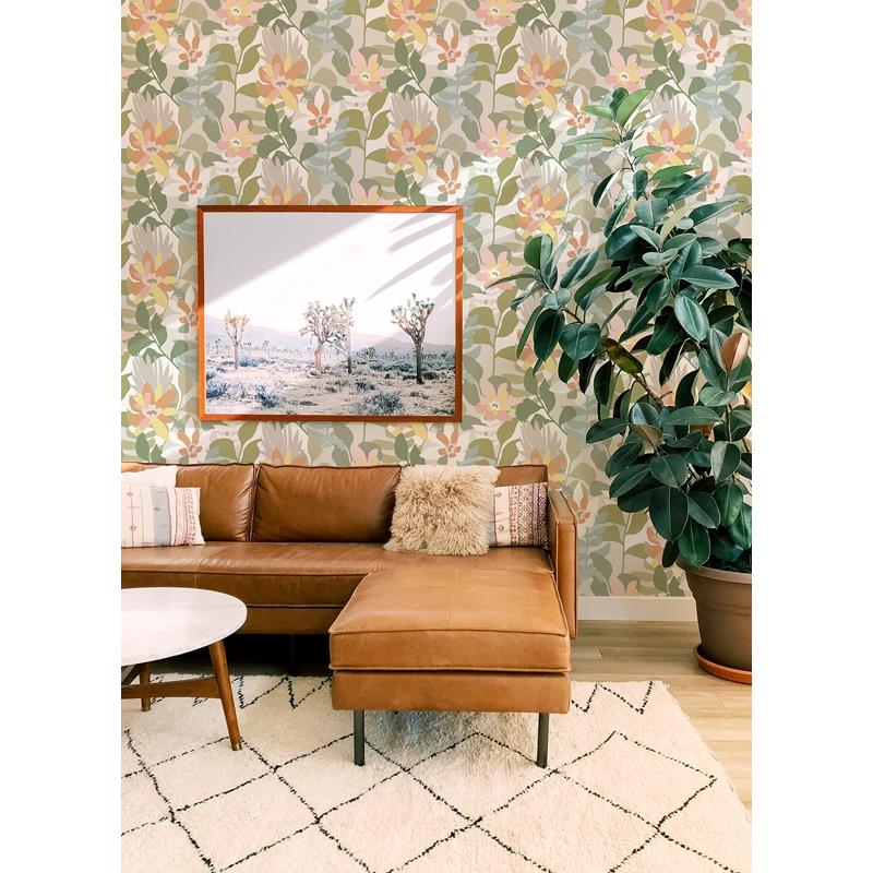 Buy 4014-26453 Seychelles Koko Taupe Floral Wallpaper Taupe A-Street Prints Wallpaper