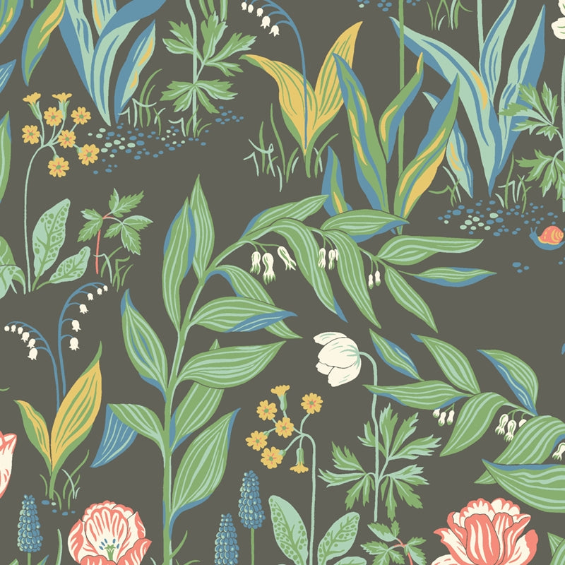 Sample 7219 Spring Garden, Charcoal Multi By Borastapeter Wallpaper