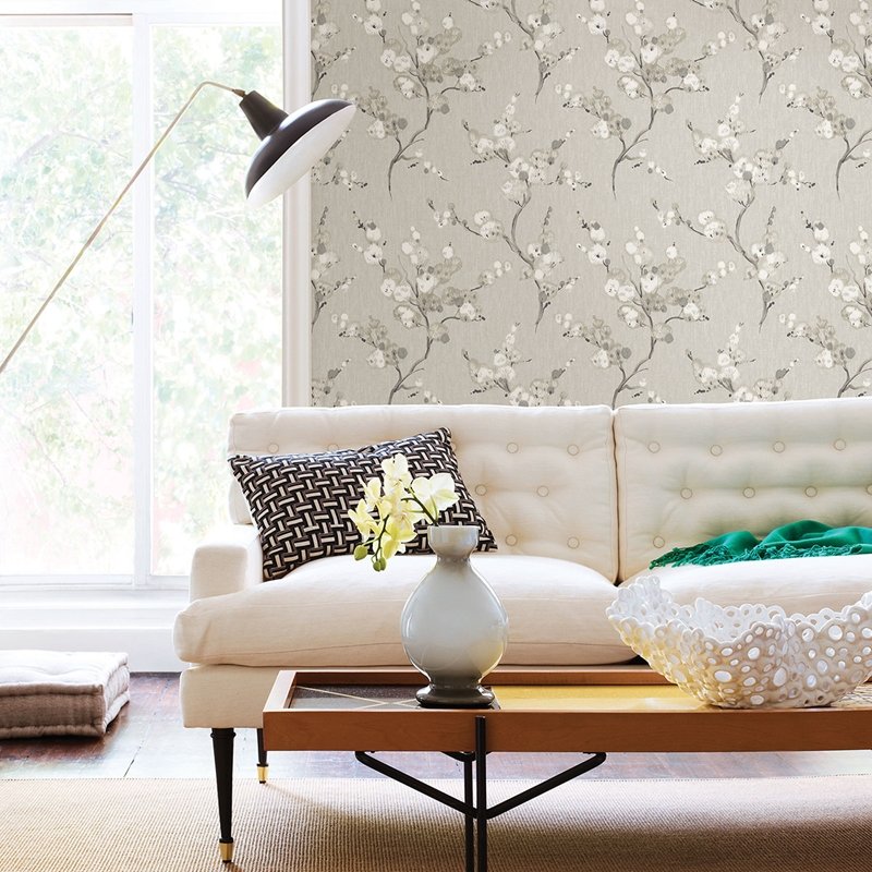 Shop 2764-24306 Bliss Taupe Blossom Mistral A-Street Prints Wallpaper
