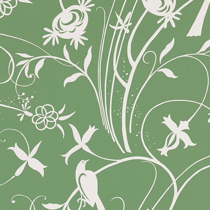 Select 5007623 Sky Meadow Green Schumacher Wallpaper