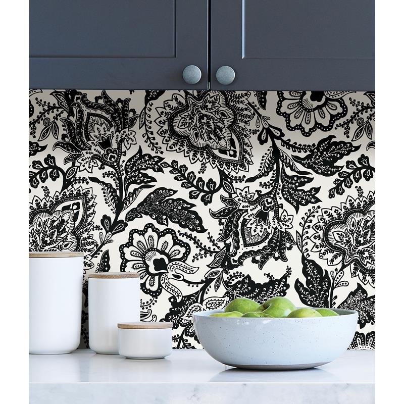 VBS4015 Vera Bradley Black Java Peel &amp; Stick Wallpaper by NuWallpaper3