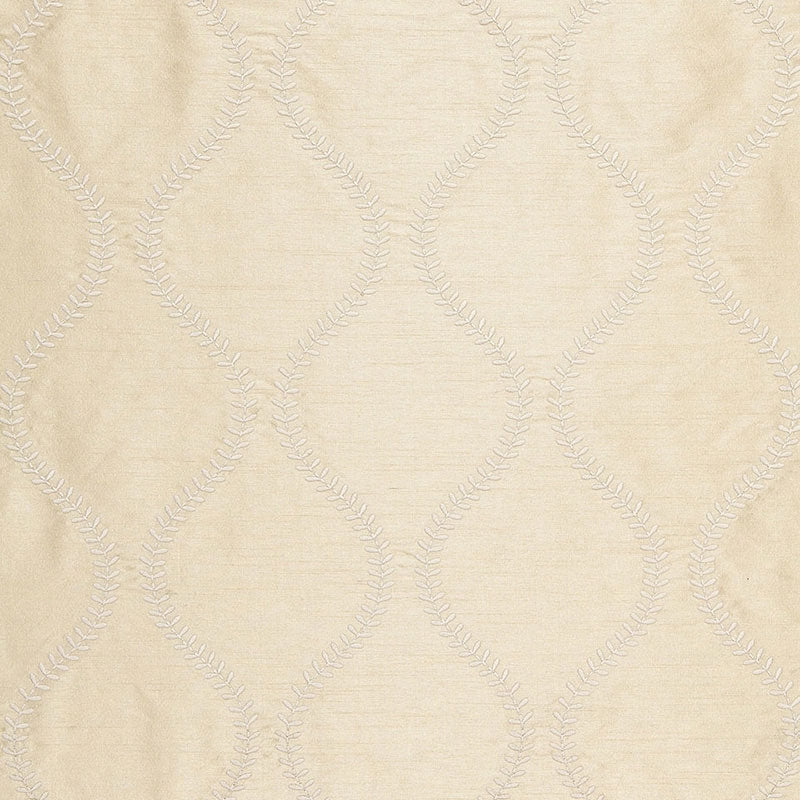 Save 65752 Agadir Embroidery Champagne by Schumacher Fabric