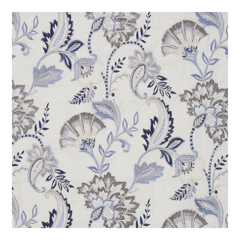 Looking 27036-001 Adara Embroidery Delft by Scalamandre Fabric