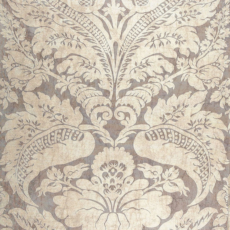 Purchase sample of 65871 Cordwain Damask, Amethyst by Schumacher Fabric