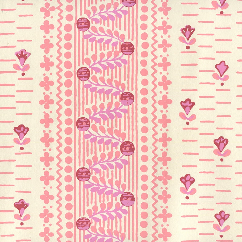 View 306293OWP Links Ii Multi Pinks On Off White by Quadrille Wallpaper