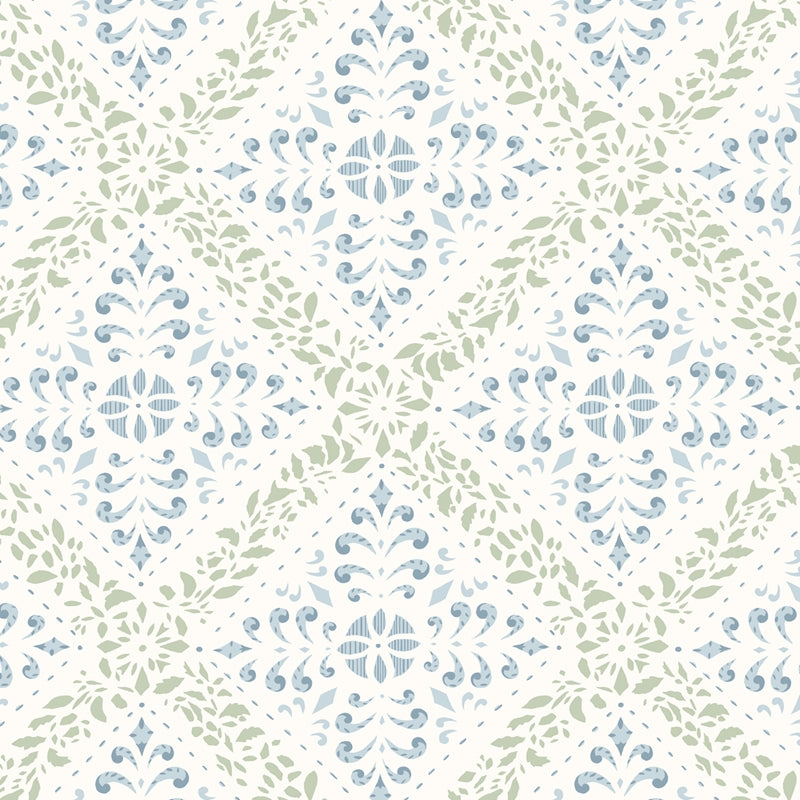 Sample 4516 Nyborg, Blue And Green By Borastapeter Wallcovering