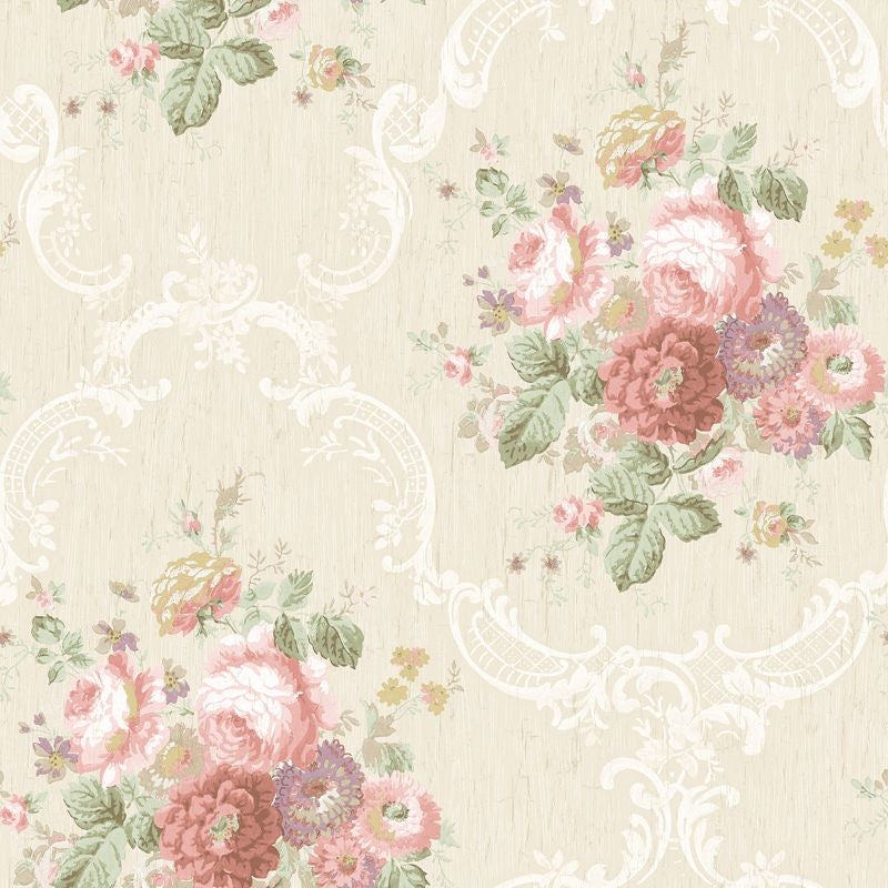 Acquire FS50011 Spring Garden Floral Bouquet by Wallquest Wallpaper