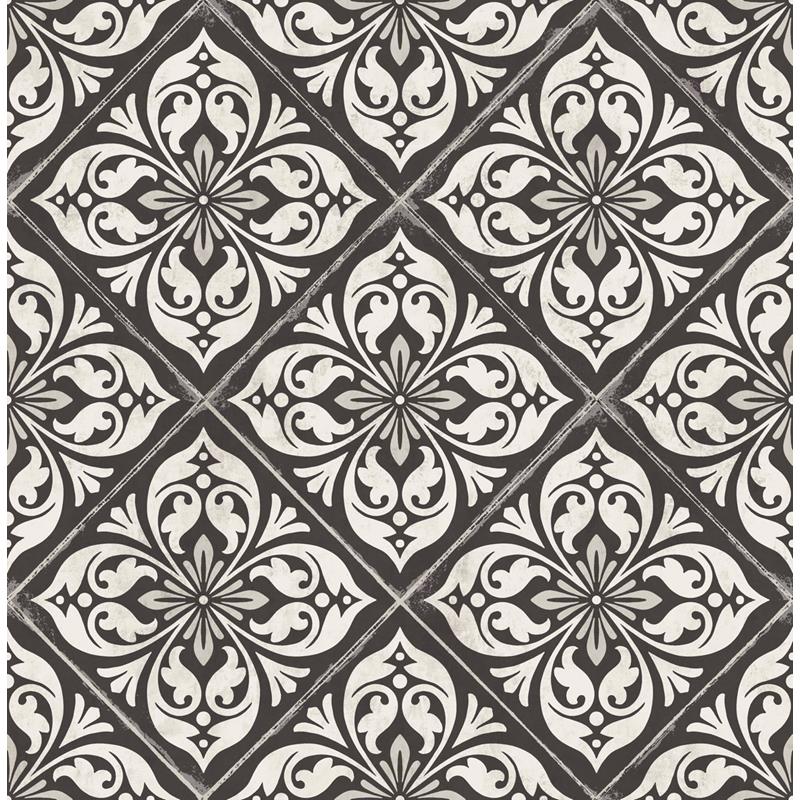 Purchase LN11000 Luxe Retreat Plumosa Tile Brown by Seabrook Wallpaper