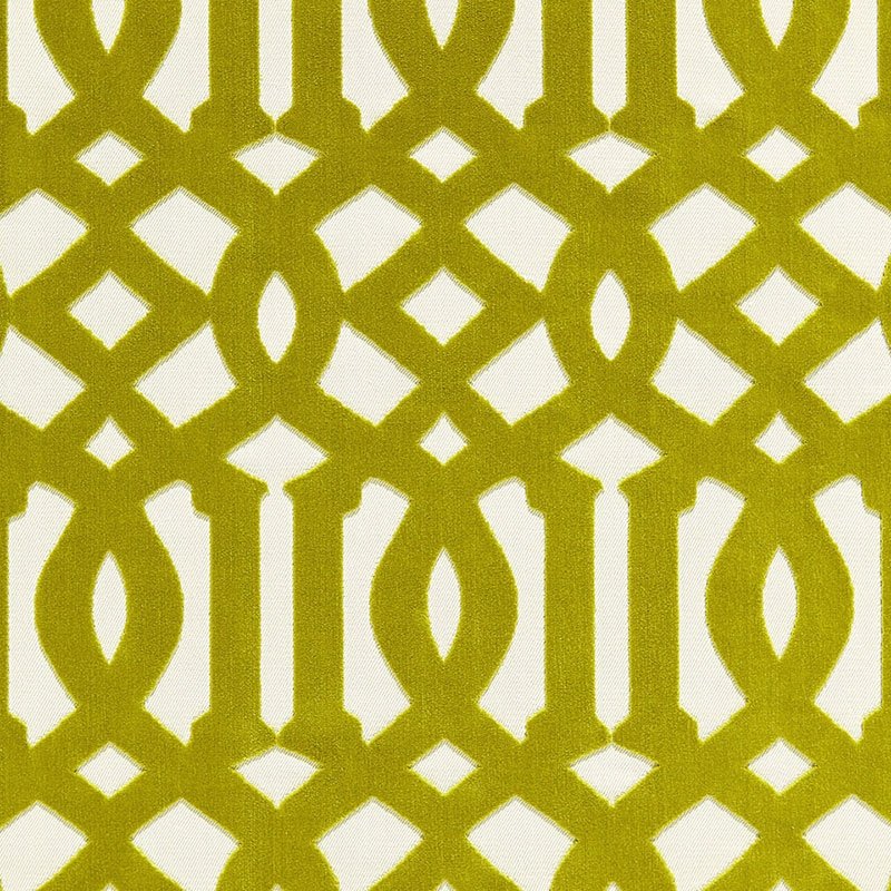 Purchase 65591 Imperial Trellis Velvet Chartreuse by Schumacher Fabric