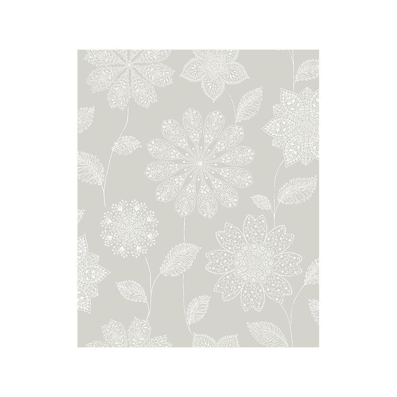Sample 2716-23851 Panache Taupe Floral Wallpaper