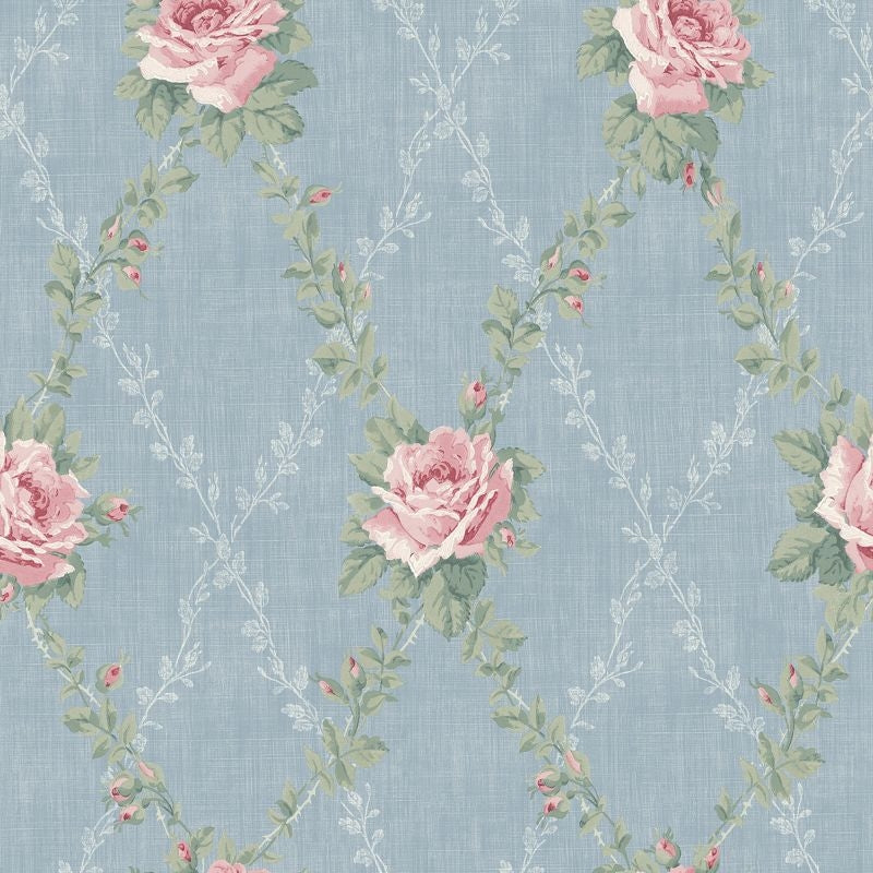 Sample FS50801 Spring Garden Rose Lattice Wallquest