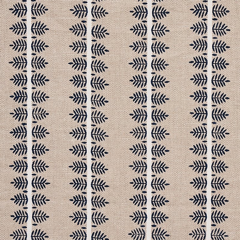 Purchase sample of 80522 Alva Hand Block Print, Blue by Schumacher Fabric