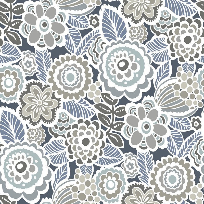 Purchase NUS3160 Dream On Navy Flowers Peel and Stick by Wallpaper