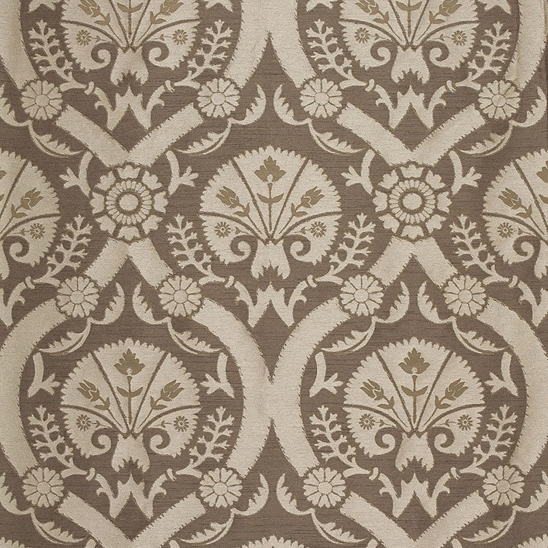 Purchase sample of 65772 Taza Damask, Chanterelle by Schumacher Fabric
