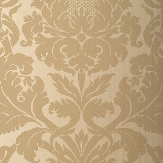 Shop 529193 Fiorella Damask Oatmeal Schumacher Wallpaper