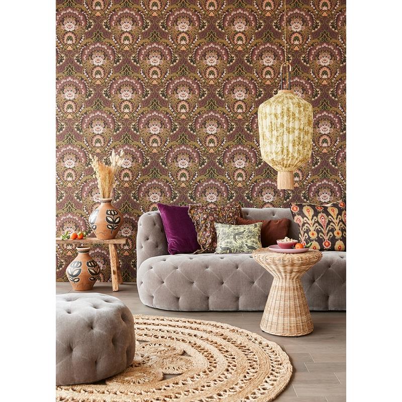 316016 Posy Nasrin Purple Damask Wallpaper by Eijffinger,316016 Posy Nasrin Purple Damask Wallpaper by Eijffinger2