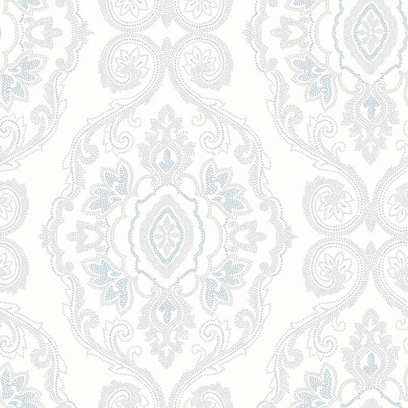 Order MB30302 Beach House Nautical Damask Blue Oasis Damask by Seabrook Wallpaper