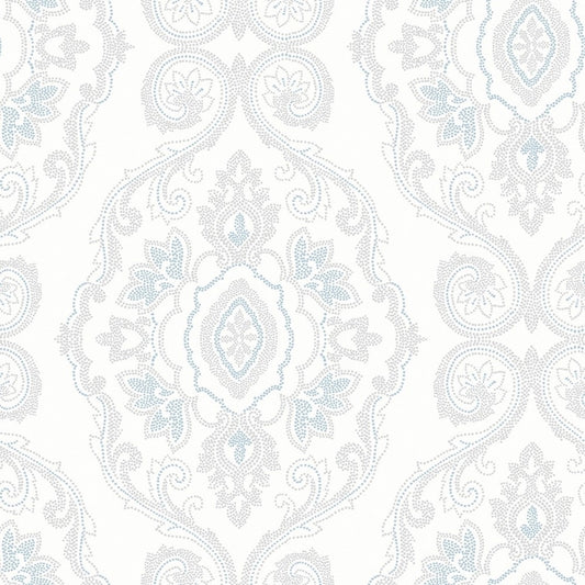Order MB30302 Beach House Nautical Damask Blue Oasis Damask by Seabrook Wallpaper