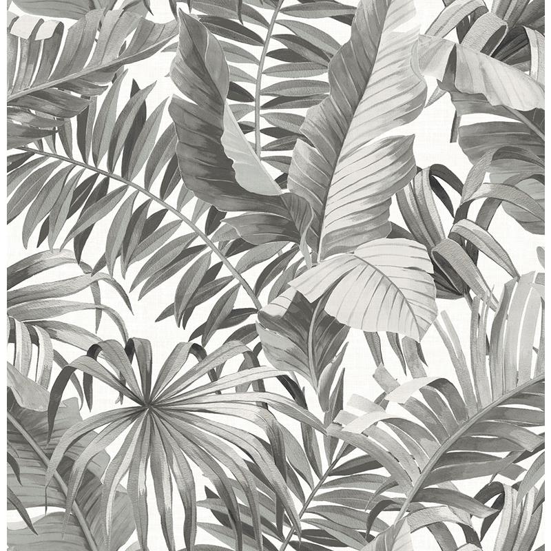 View 2969-24134 Pacifica Alfresco Grey Tropical Palm Grey A-Street Prints Wallpaper