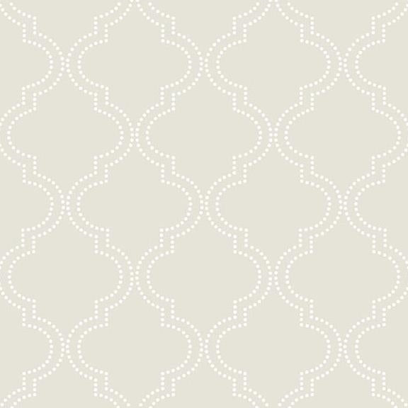 Looking NU1425 Taupe Quatrefoil Peel And Stick Wallpaper by NuWallpaper